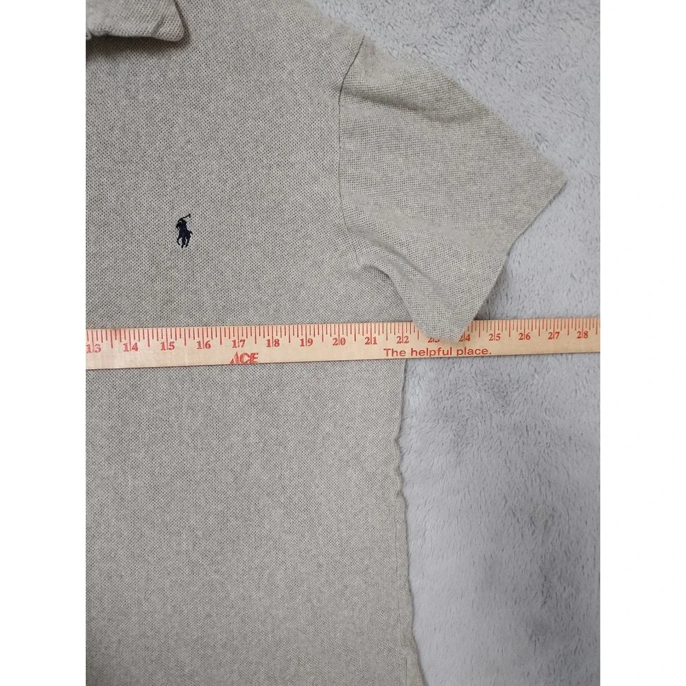 Vintage Polo Ralph Lauren Shirt Mens Large Loop Camp Johnny Collar Gray L 90s